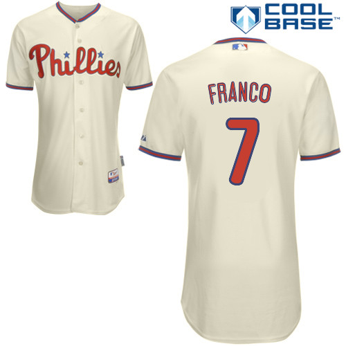 Maikel Franco #7 Youth Baseball Jersey-Philadelphia Phillies Authentic Alternate White Cool Base Home MLB Jersey